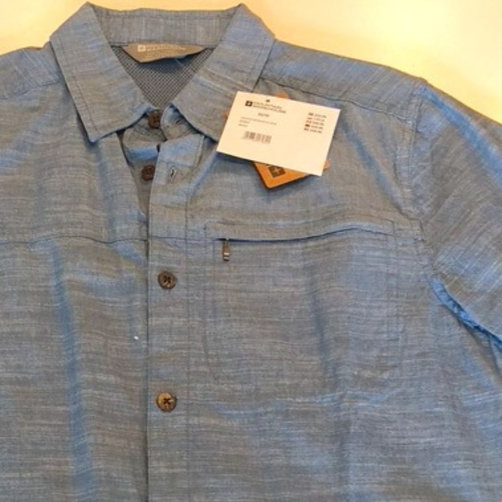 MOUNTAIN WAREHOUSE COCONUT TEXTURE SHORT SLEEVE BUTTON DOWN SHIRT - BNWT